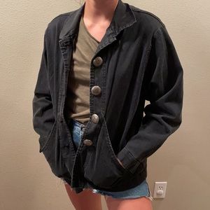 JUMP black button up jacket western buttons VTG